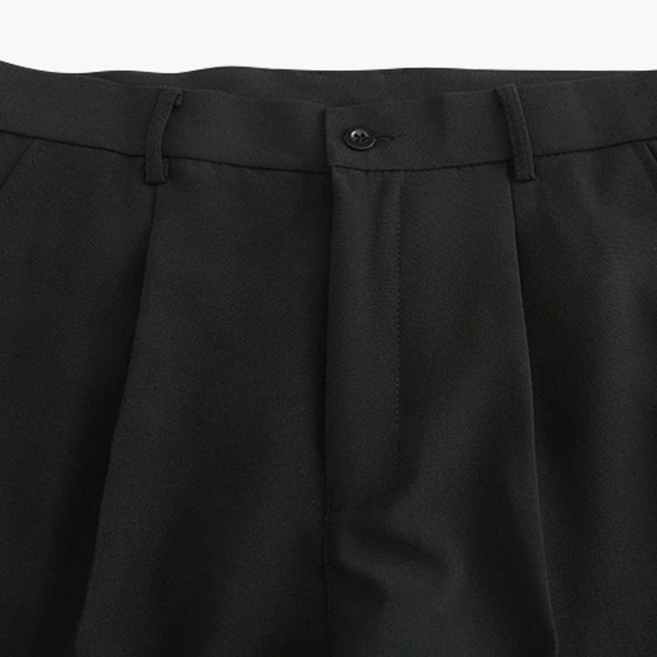 CALORA_ Getailleerde Heren Pantalon Met Plisse En Riemlussen