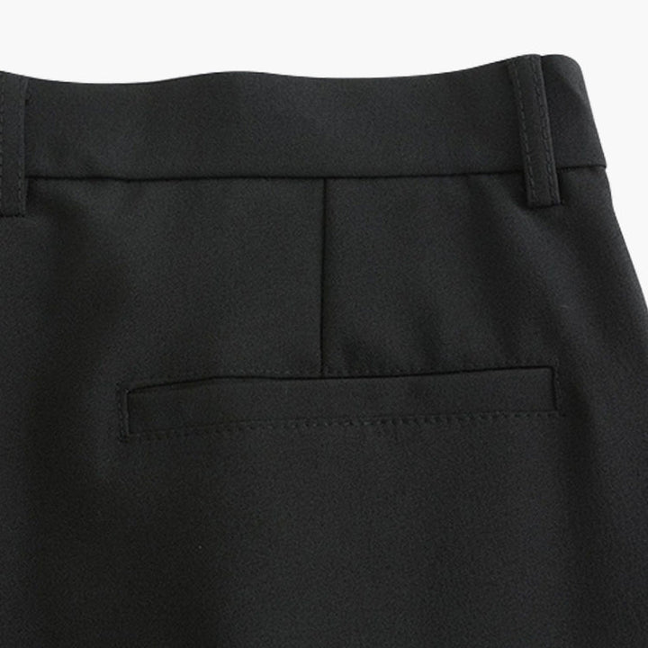 CALORA_ Getailleerde Heren Pantalon Met Plisse En Riemlussen