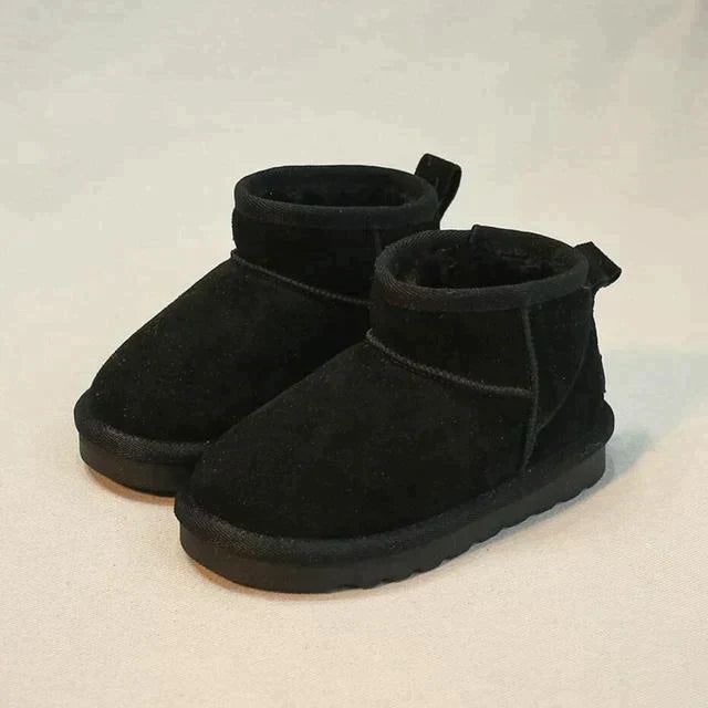 CALORA_ Gevoerde suede enkellaarsjes winter schoenen dames