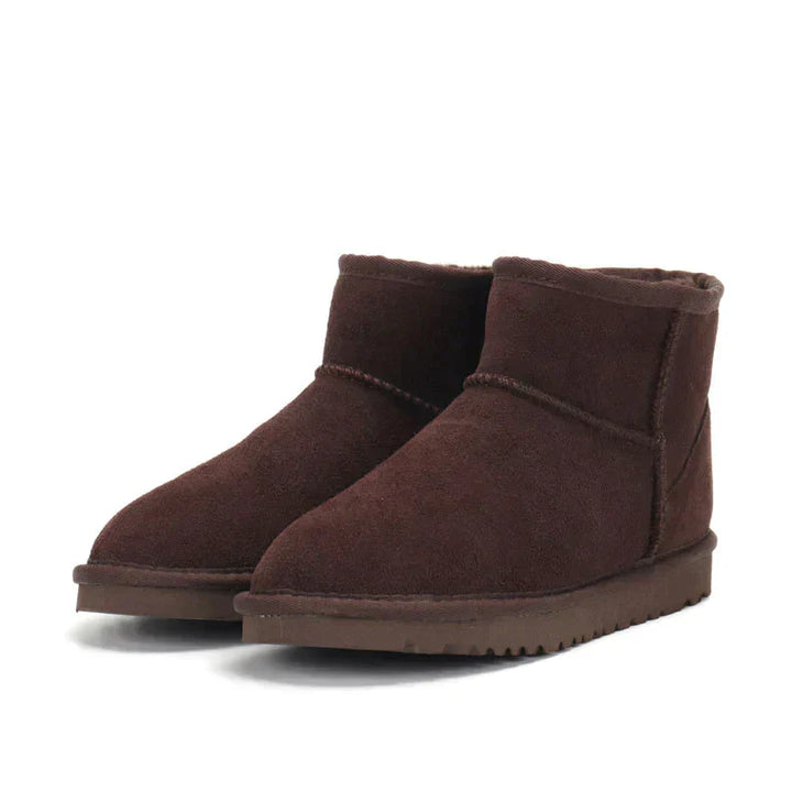 CALORA_ Gevoerde suede enkellaarsjes winter schoenen dames