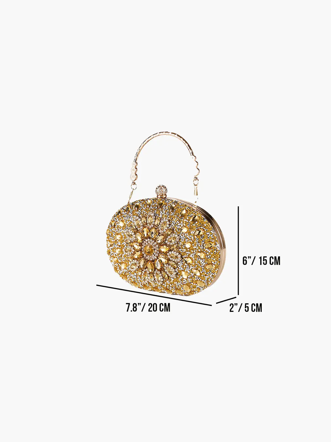CALORA_ Glamorous Gemstone Clutch voor Avond Feesten en Speciale Gelegenheden