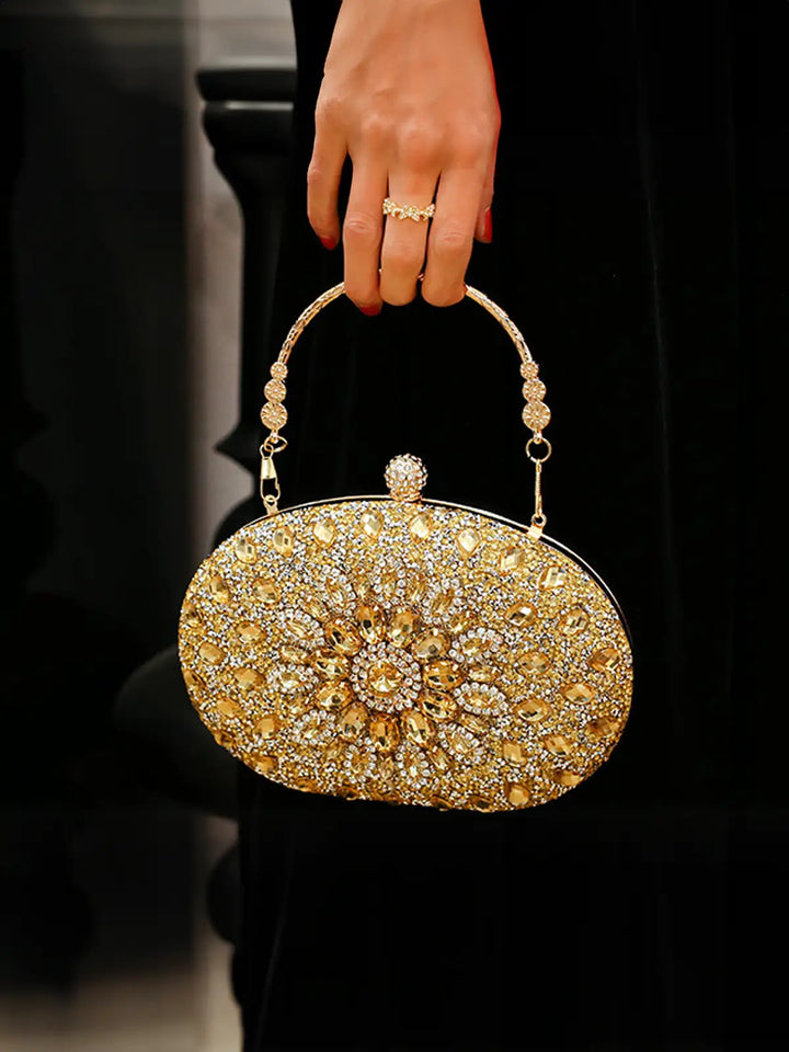 CALORA_ Glamorous Gemstone Clutch voor Avond Feesten en Speciale Gelegenheden
