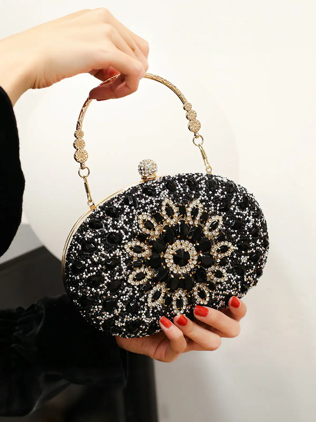 CALORA_ Glamorous Gemstone Clutch voor Avond Feesten en Speciale Gelegenheden