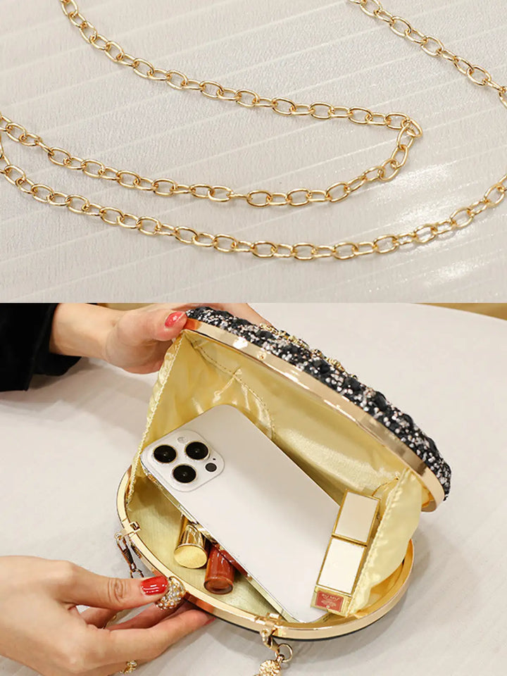 CALORA_ Glamorous Gemstone Clutch voor Avond Feesten en Speciale Gelegenheden