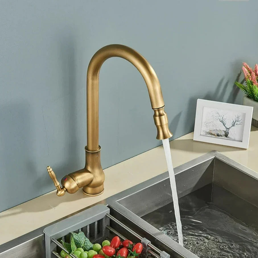 CALORA_ Grano | Antieke Bronzen Uittrekbare Keukenkraan