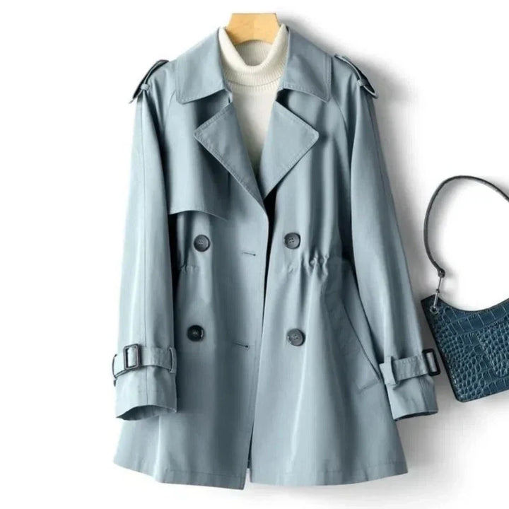 CALORA_ Dames Trenchcoat met Dubbele Rij Knopen en Flatterend Silhouet