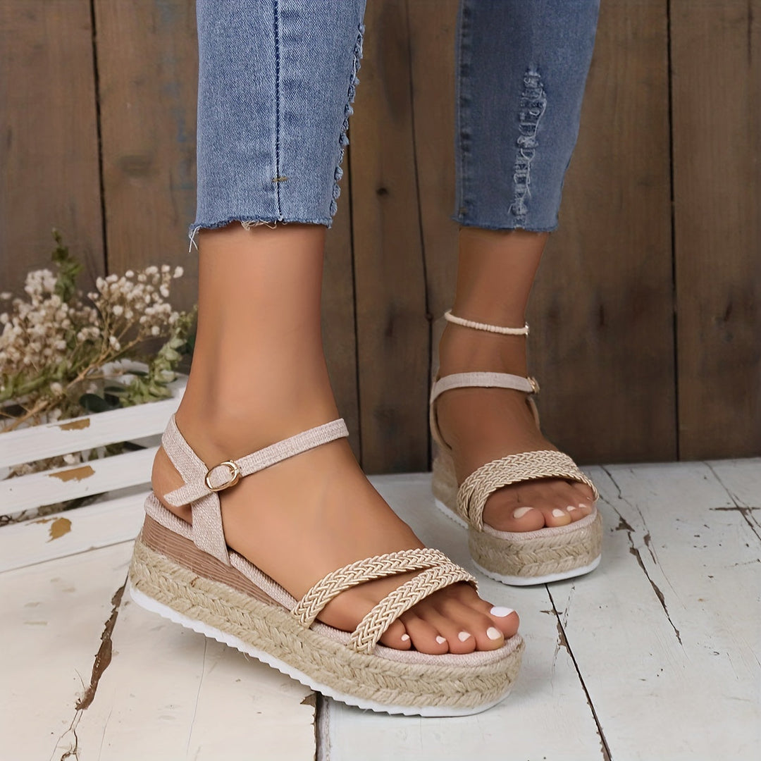 CALORA_ Hakken Sandalen voor Dames met Wedge Hak en Comfortabele Pasvorm