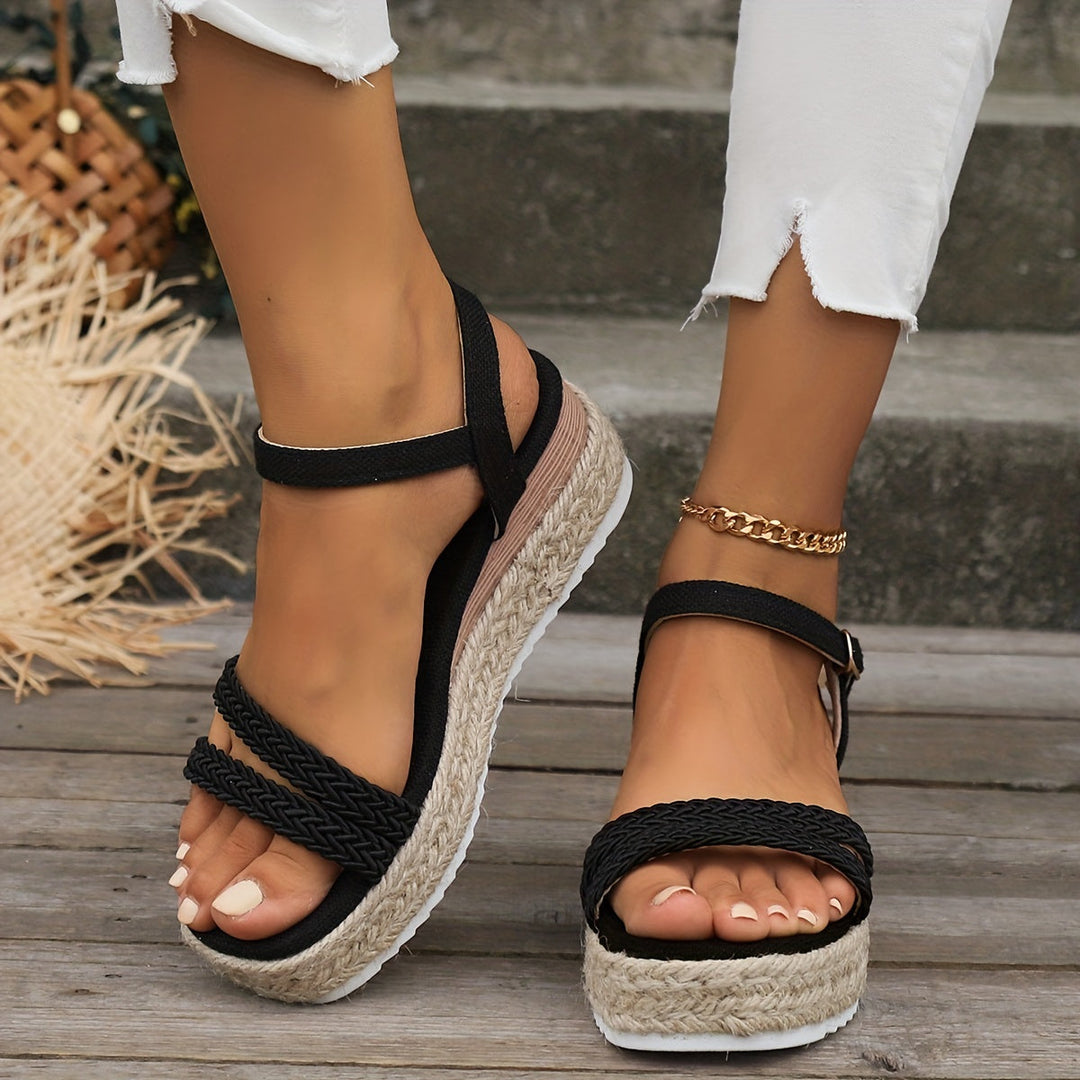 CALORA_ Hakken Sandalen voor Dames met Wedge Hak en Comfortabele Pasvorm