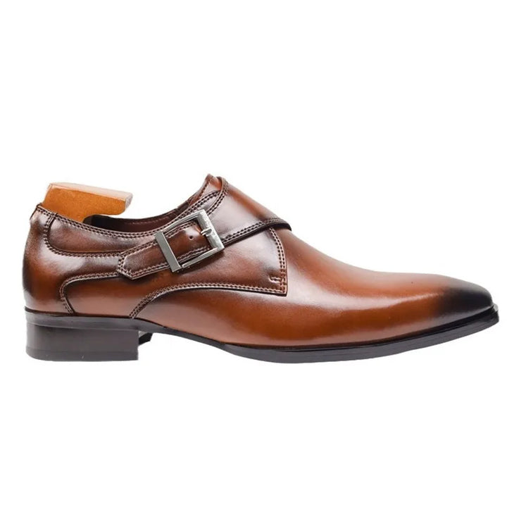 CALORA_ Italiaanse Lederen Schoenen met Buckle Sluiting