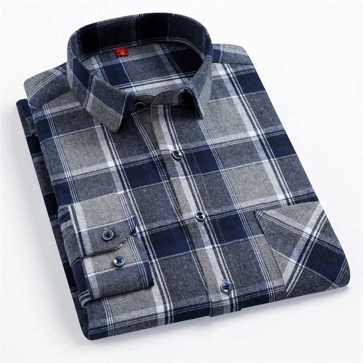 CALORA_ Harper & Co. | Casual Katoenen Geruit Overhemd voor Mannen, Lange Mouwen Blouse