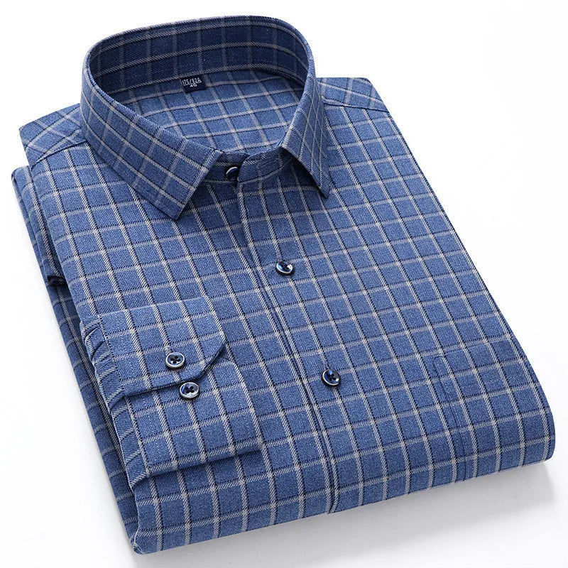 CALORA_ Harper & Co. | Casual Katoenen Geruit Overhemd voor Mannen, Lange Mouwen Blouse