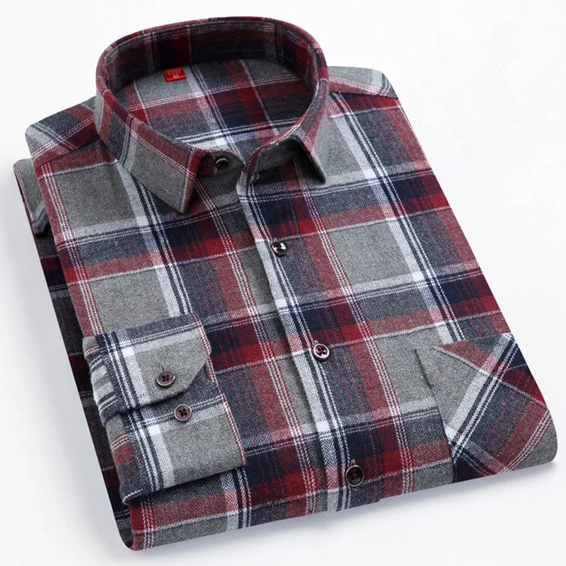 CALORA_ Harper & Co. | Casual Katoenen Geruit Overhemd voor Mannen, Lange Mouwen Blouse