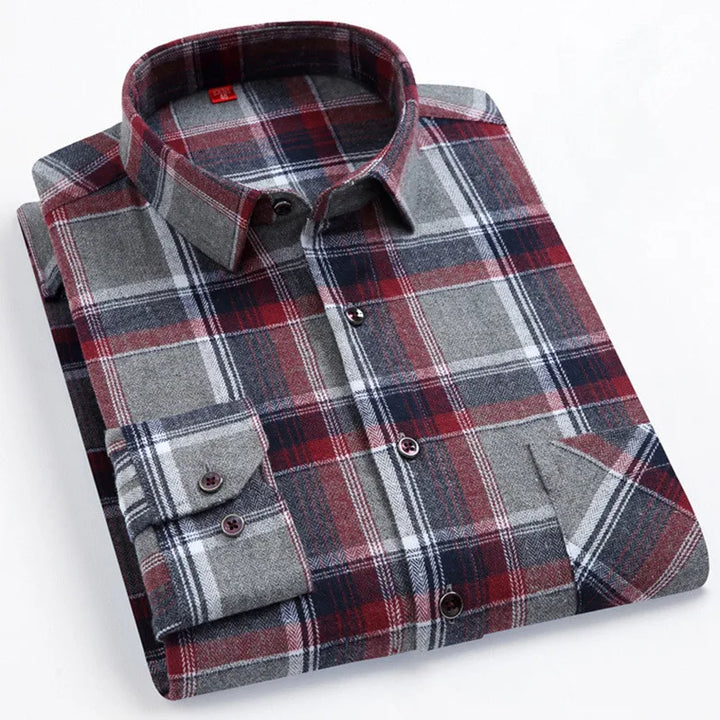CALORA_ Harper & Co. | Casual Katoenen Geruit Overhemd voor Mannen, Lange Mouwen Blouse
