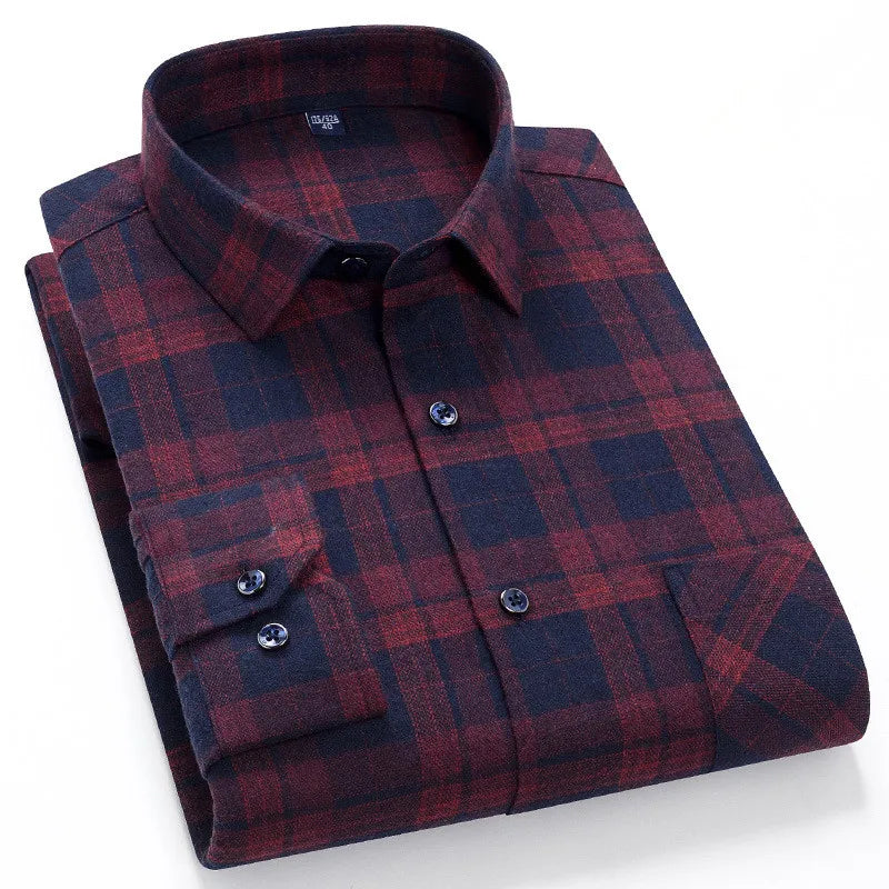 CALORA_ Harper & Co. | Casual Katoenen Geruit Overhemd voor Mannen, Lange Mouwen Blouse