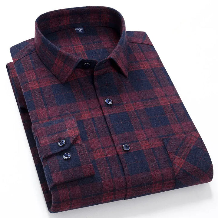 CALORA_ Harper & Co. | Casual Katoenen Geruit Overhemd voor Mannen, Lange Mouwen Blouse