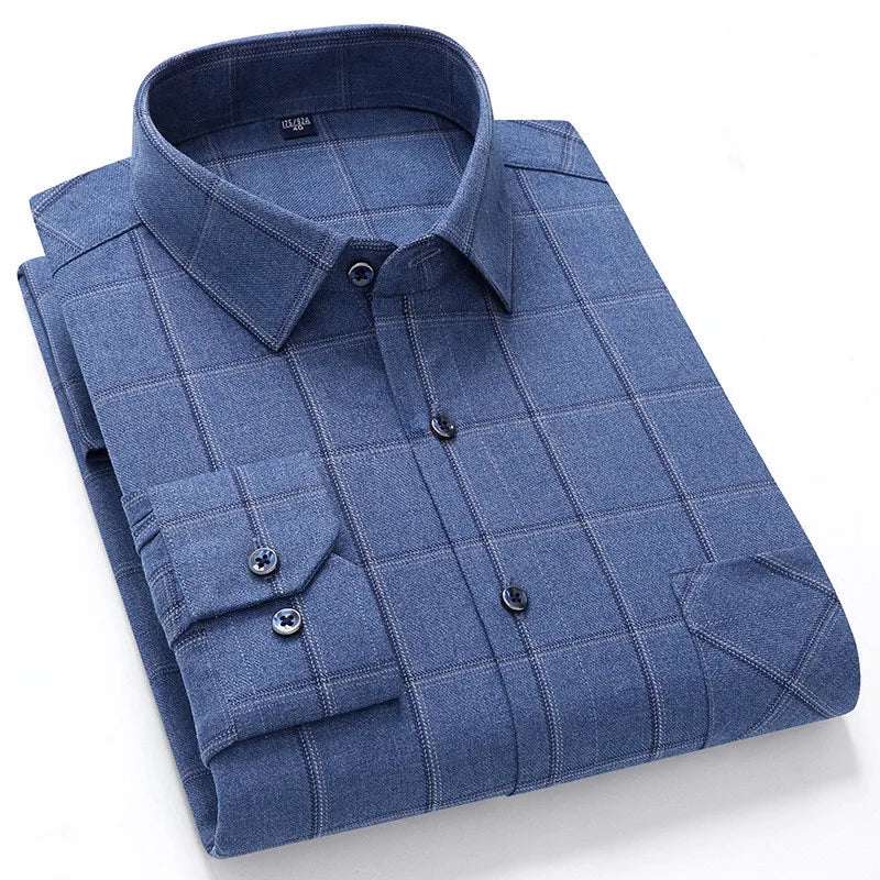 CALORA_ Harper & Co. | Casual Katoenen Geruit Overhemd voor Mannen, Lange Mouwen Blouse