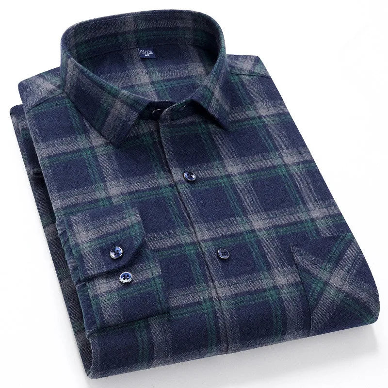 CALORA_ Harper & Co. | Casual Katoenen Geruit Overhemd voor Mannen, Lange Mouwen Blouse