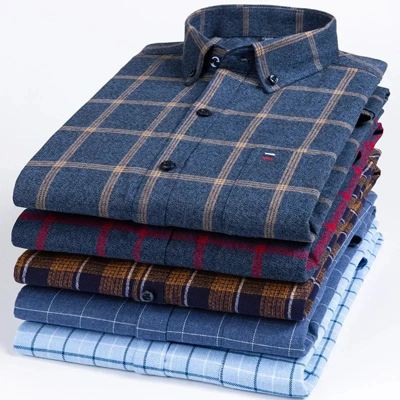 CALORA_ Harper & Co. | Casual Katoenen Geruit Overhemd voor Mannen, Lange Mouwen Blouse