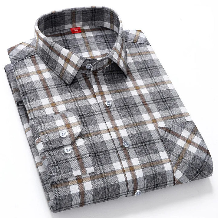 CALORA_ Harper & Co. | Casual Katoenen Geruit Overhemd voor Mannen, Lange Mouwen Blouse
