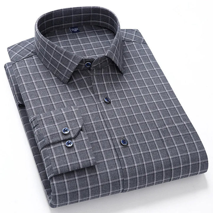 CALORA_ Harper & Co. | Casual Katoenen Geruit Overhemd voor Mannen, Lange Mouwen Blouse