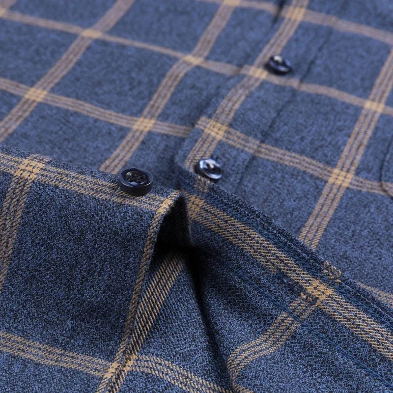 CALORA_ Harper & Co. | Casual Katoenen Geruit Overhemd voor Mannen, Lange Mouwen Blouse