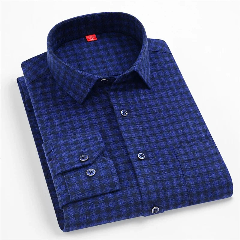 CALORA_ Harper & Co. | Casual Katoenen Geruit Overhemd voor Mannen, Lange Mouwen Blouse