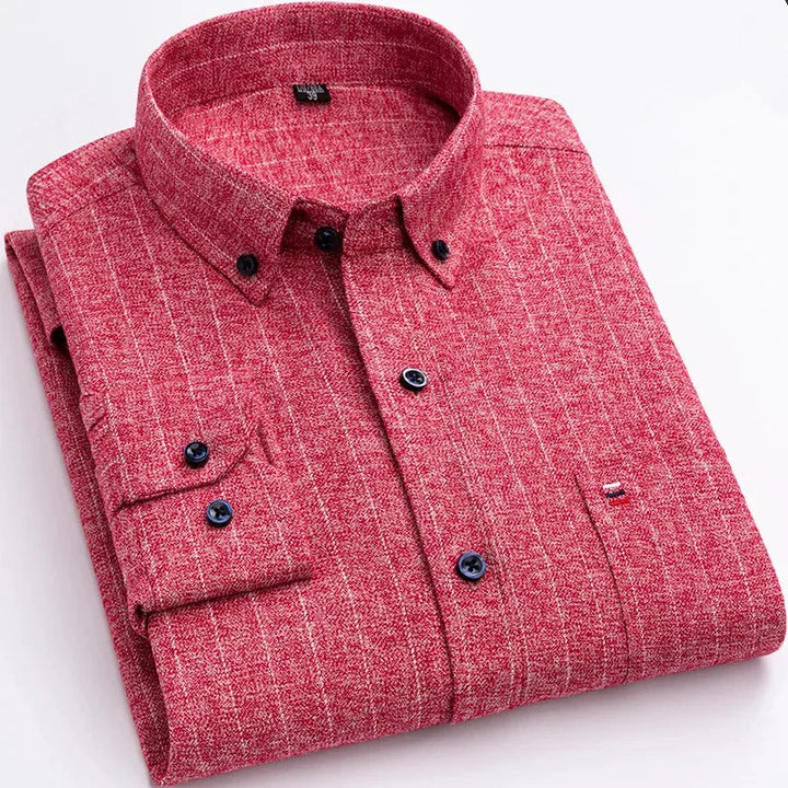 CALORA_ Harper & Co. | Casual Katoenen Geruit Overhemd voor Mannen, Lange Mouwen Blouse