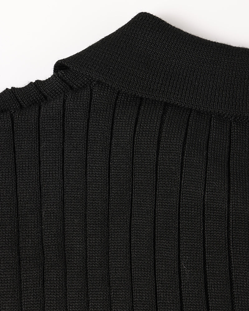 CALORA_ Heren Polo Met Knopenkraag En Verticale Ribstructuur
