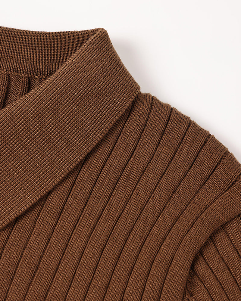 CALORA_ Heren Polo Met Knopenkraag En Verticale Ribstructuur