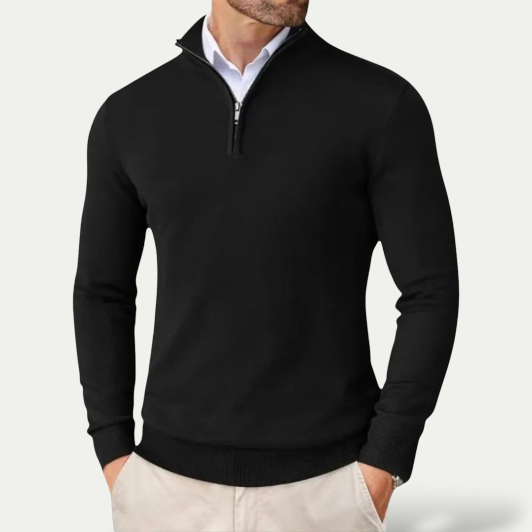 CALORA_ Heren Pullover met Rits en Lange Mouwen voor Casual Stijl