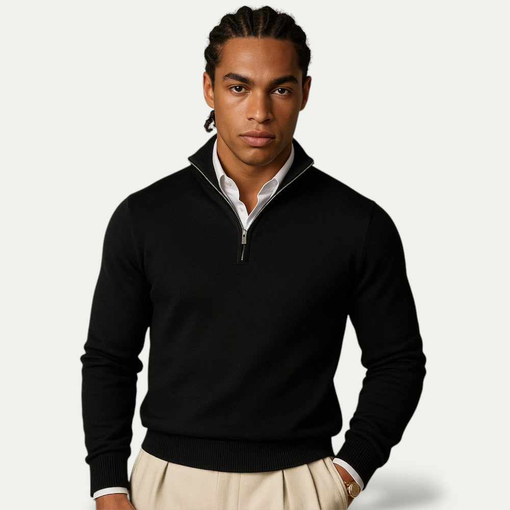 CALORA_ Heren Pullover met Rits en Lange Mouwen voor Casual Stijl