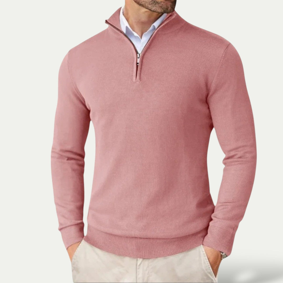 CALORA_ Heren Pullover met Rits en Lange Mouwen voor Casual Stijl