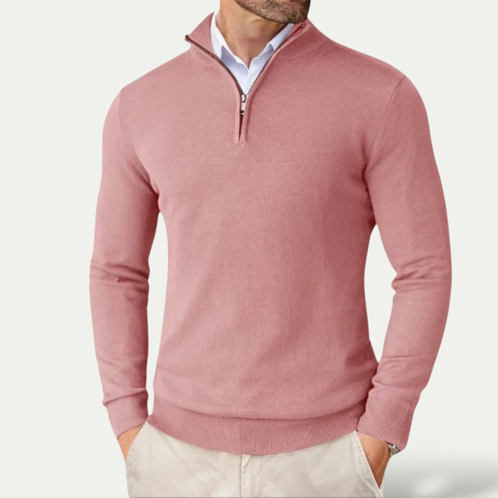 CALORA_ Heren Pullover met Rits en Lange Mouwen voor Casual Stijl