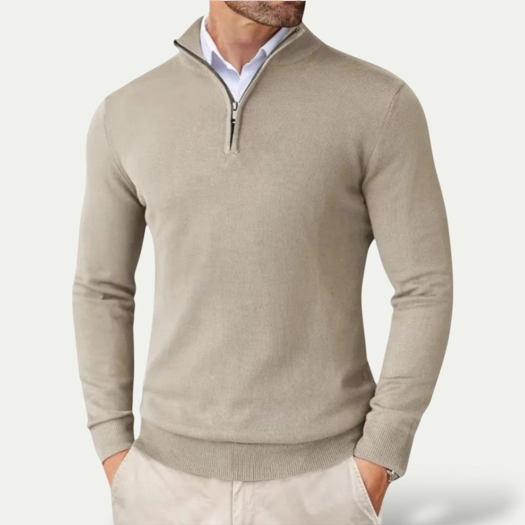 CALORA_ Heren Pullover met Rits en Lange Mouwen voor Casual Stijl
