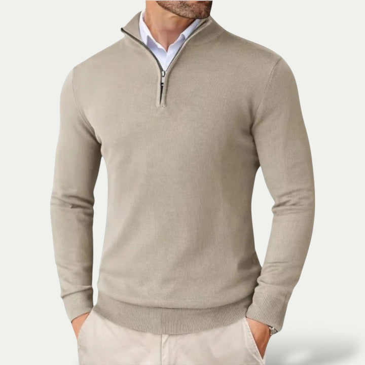 CALORA_ Heren Pullover met Rits en Lange Mouwen voor Casual Stijl