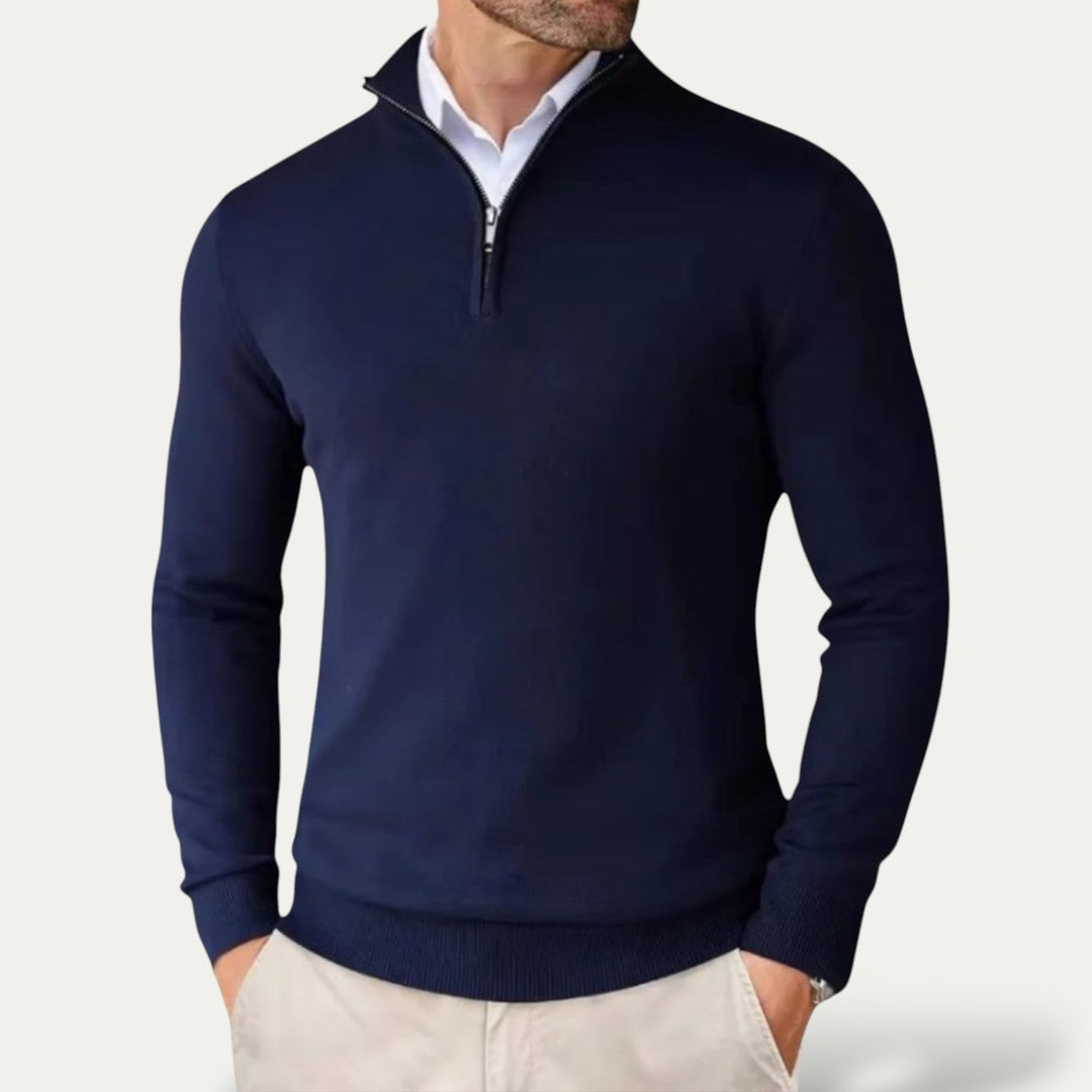 CALORA_ Heren Pullover met Rits en Lange Mouwen voor Casual Stijl