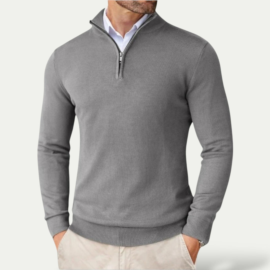 CALORA_ Heren Pullover met Rits en Lange Mouwen voor Casual Stijl