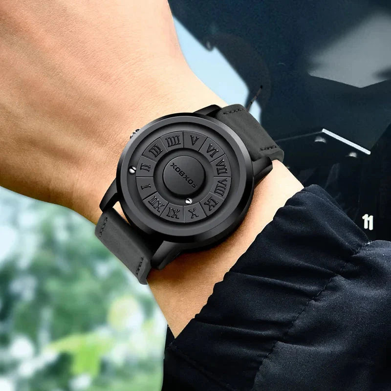 CALORA_ Heren Quartz Horloge met Stijlvolle Wijzerplaat en Lederband