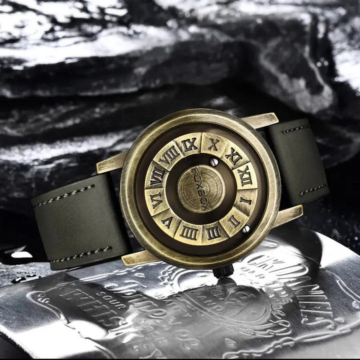 CALORA_ Heren Quartz Horloge met Stijlvolle Wijzerplaat en Lederband