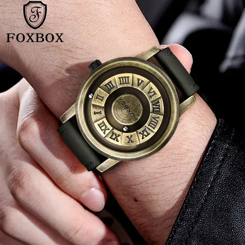 CALORA_ Heren Quartz Horloge met Stijlvolle Wijzerplaat en Lederband