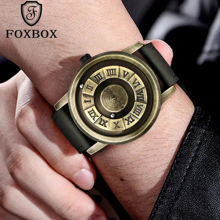 CALORA_ Heren Quartz Horloge met Stijlvolle Wijzerplaat en Lederband