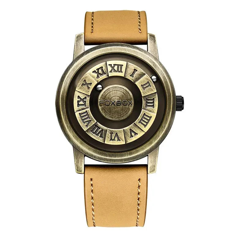 CALORA_ Heren Quartz Horloge met Stijlvolle Wijzerplaat en Lederband