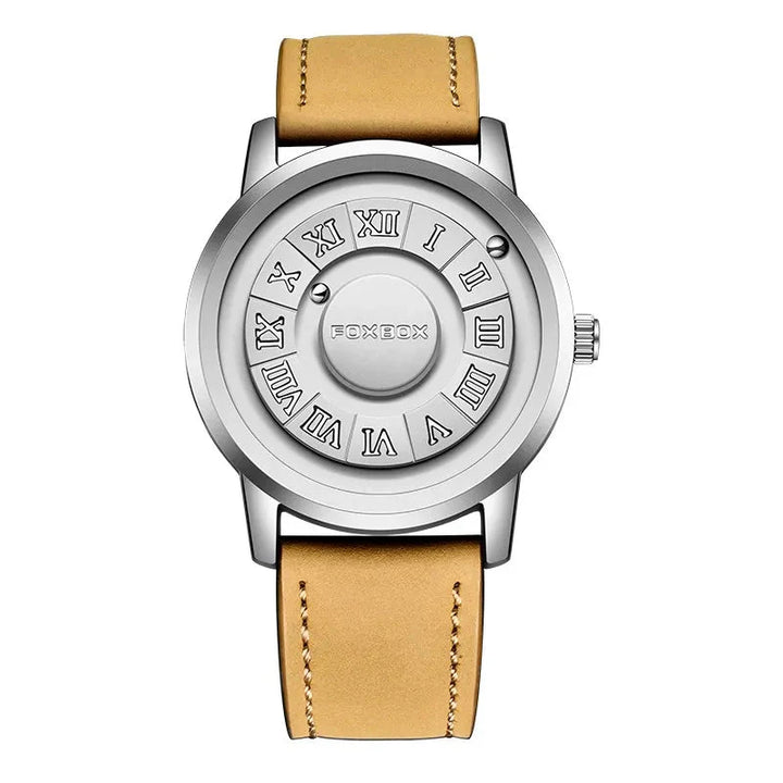 CALORA_ Heren Quartz Horloge met Stijlvolle Wijzerplaat en Lederband