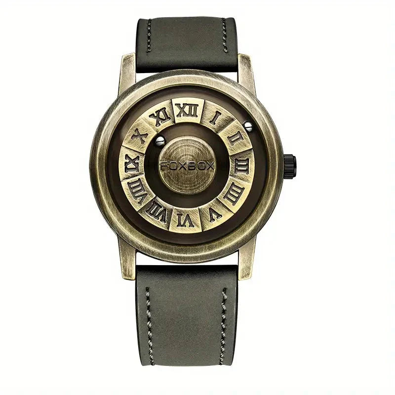 CALORA_ Heren Quartz Horloge met Stijlvolle Wijzerplaat en Lederband