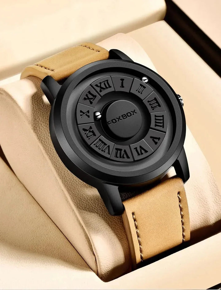 CALORA_ Heren Quartz Horloge met Stijlvolle Wijzerplaat en Lederband