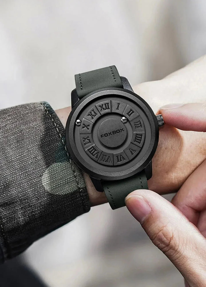 CALORA_ Heren Quartz Horloge met Stijlvolle Wijzerplaat en Lederband