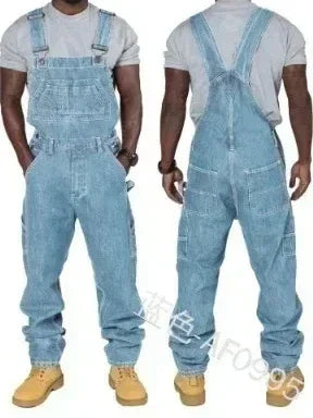 CALORA_ Heren Rechte Denim Overall Met Slim Fit En Splice Details
