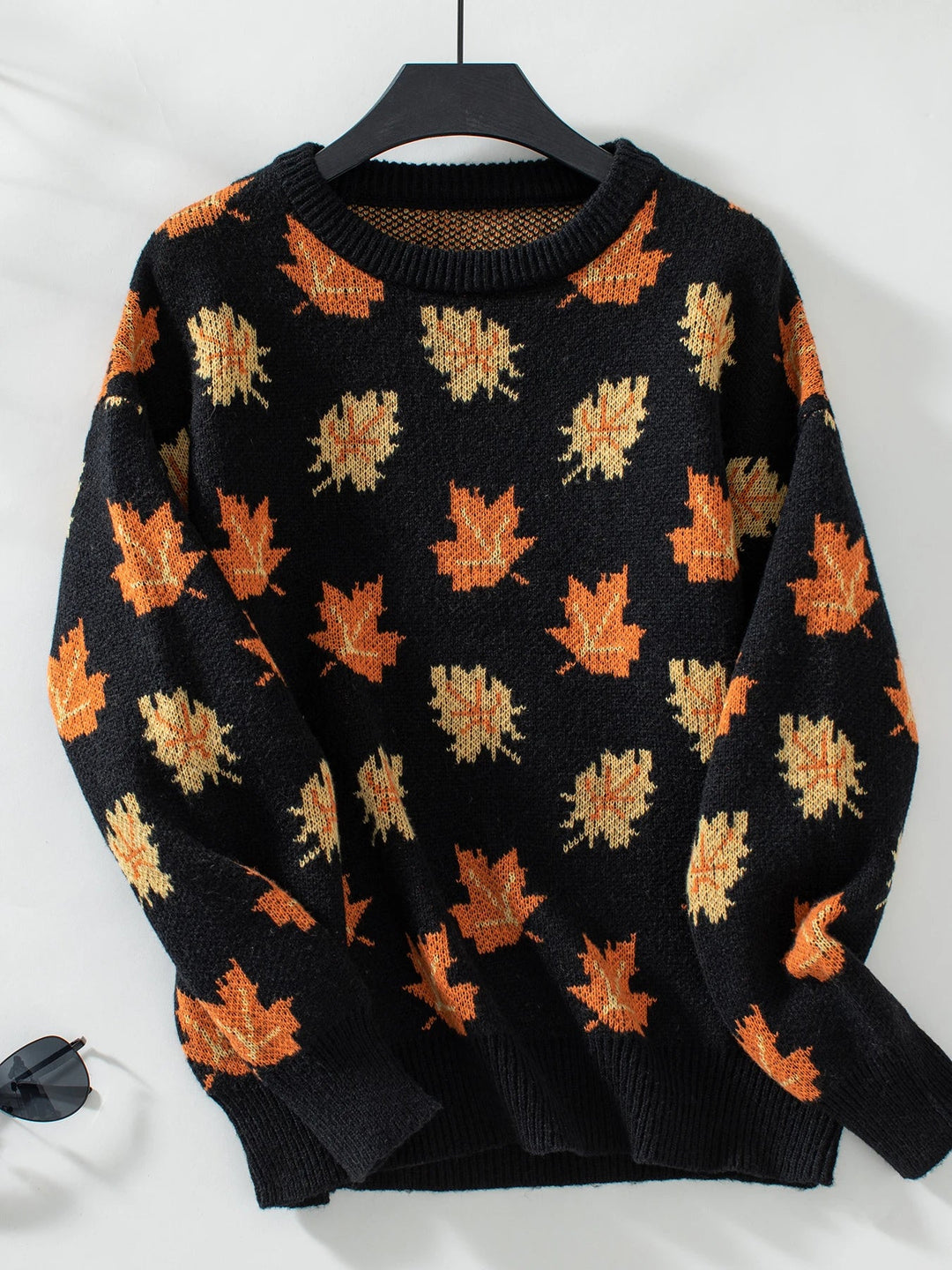 CALORA_ Herfst winter esdoornblad trui gebreide trui voor Dames