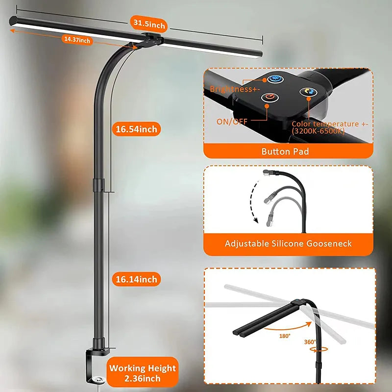 CALORA_ Hinkleyon | Moderne Dubbel Hoofd LED Bureau Lamp
