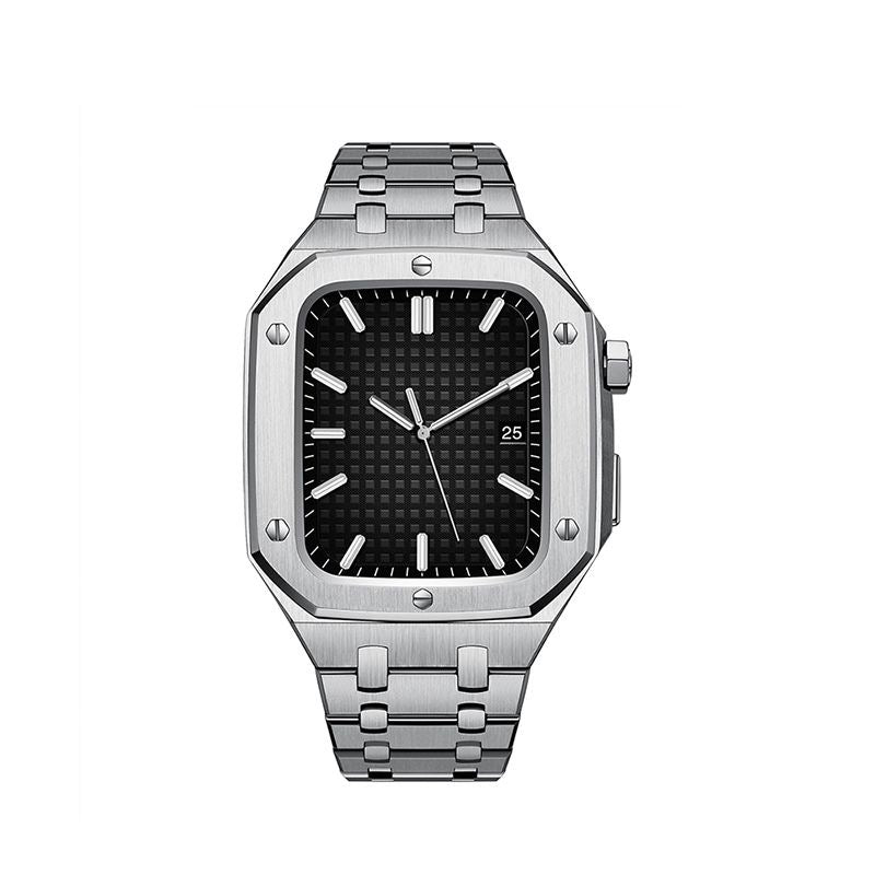 CALORA_ Hublis - S7821z Roestvrijstalen Band en Behuizing Retrofitset voor Apple Watch